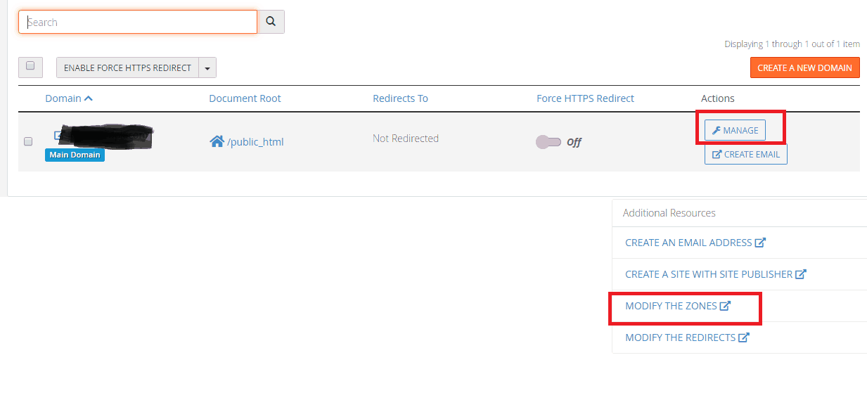 Edit zones of Custom Domain to map it to blogger